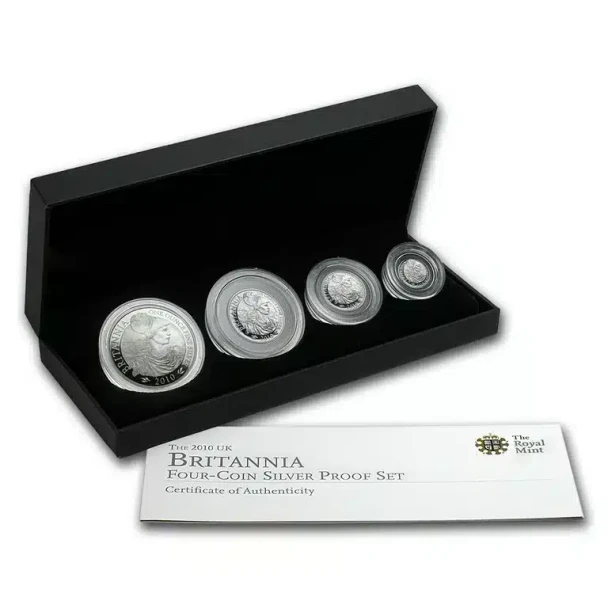 2010 UK Britannia Four-Coin Silver Proof Set
