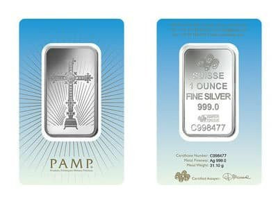 PAMP 1 Ounce Silver Romanesque Cross Bar