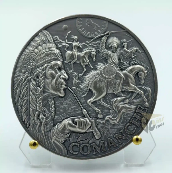 2024 - Comanche Tribal Spirit 2 oz Antique finish Silver Coin Cameroon