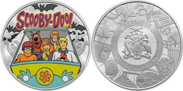 2021 - Scooby-Doo Proof Silver Coin 1$ Barbados