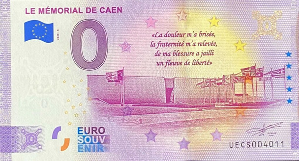 2020 - 0 Euro Memorial Caen France Anniversary Bill Number Miscellaneous