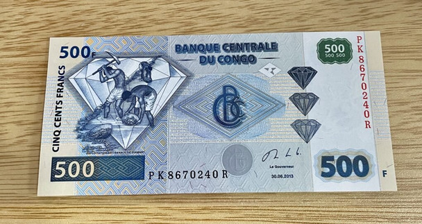 2013 - Banknote banknote - Central Bank of the CONGO, 500 FRANCS UNC, Pick-96B