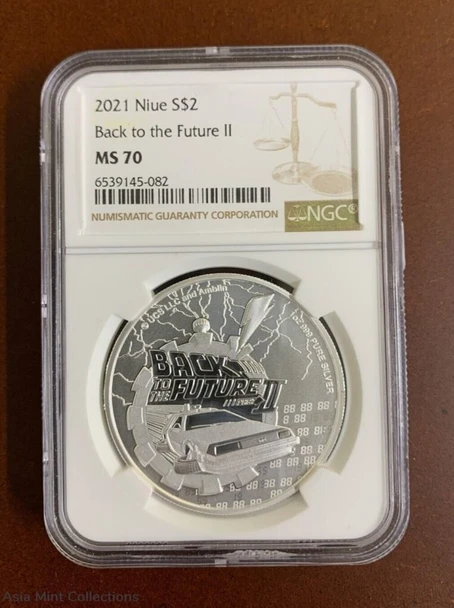2021 NGC Niue Back to the Future II Delorean - 1 oz Silver Coin MS70