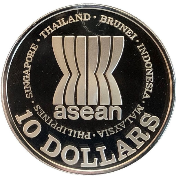1967-1987 ASEAN 20TH Anniversary Singapore$10 Coin