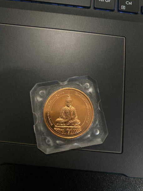 1994 - The Emerald Buddha-Polished Copper Medal with Sand Blasting, In winter style. Perth Mint