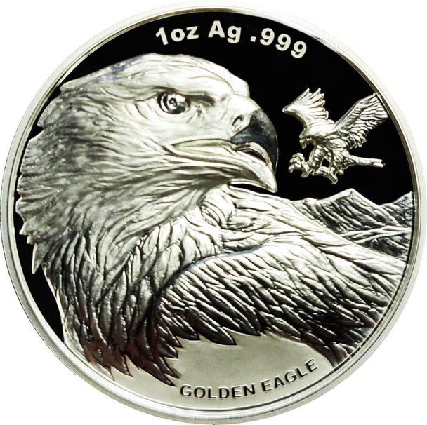 2023 - Golden Eagle 1 oz Silver 999 2 Dollar Samoa PL / Prooflike Silver Coin