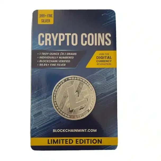 2020 - Ethereum 1oz 999+ Silver Crypto Coins Series Card ERROR Blockchain ETH physical Themed Coins 