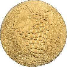 2023 Cook Islands Ancient Greece Wine Grapes Naxos 1/2g Gold Silk Finish Coin