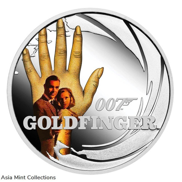 2022 Tuvalu-Perth Mint Minted $0.5 James Bond 007 "Gold Finger" 1/2oz Colorized Silver Proof Coin