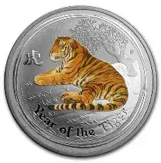 2010 Australia $1 + $15 (Series II) Lunar Year of Tiger Colorized Silver Coin physical Themed Coins 