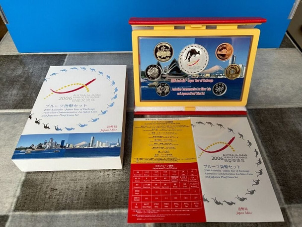 2006 Japan - Australia Year Of Exchange 6-Coin Proof Set + Australia $1 Silver Clorized Coin