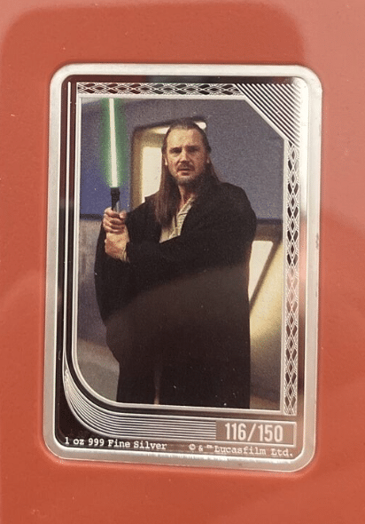 2023 - Qui-Gon Jinn Star Wars MINT Trading Coin -NIUE- 1 oz Silver $2 - #116/150