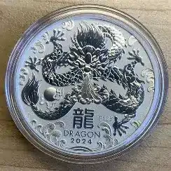 2024 - Lunar Year of the Dragon 1oz Silver 9999 Australia $1 ST/BU