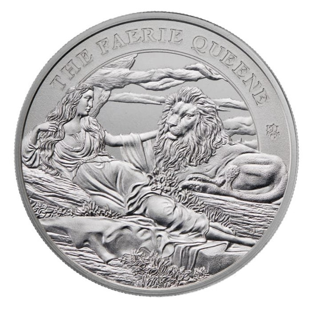 2024 - Saint Helena 1lb Faerie Queene Una and the Lion 1oz 999 Silver