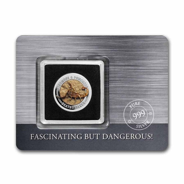 2022 Samoa Venomous &amp; Poisonous Deathstalker 1/2 oz. Silver Colorized Coin