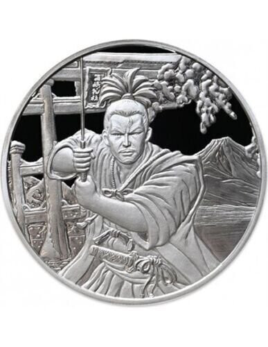 2022 - 1 oz 999 Silver Fiji 50 Cents Samurai Ancient Warriors Silver Coin ST/BU-