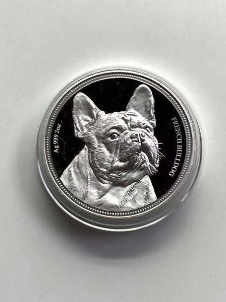 2018 Niue Island $2 Dog Series "French Bulldog" 2oz High Relief Thicken Silver Proof Coin
