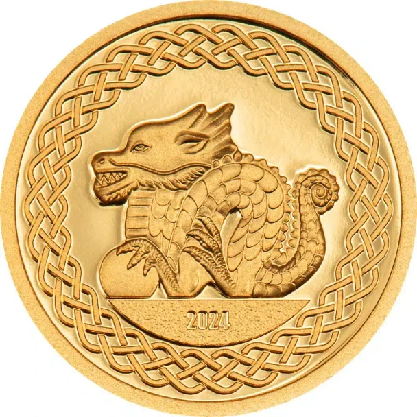 2024 Mongolia Lunar Year of the Dragon .5g Gold Proof Coin
