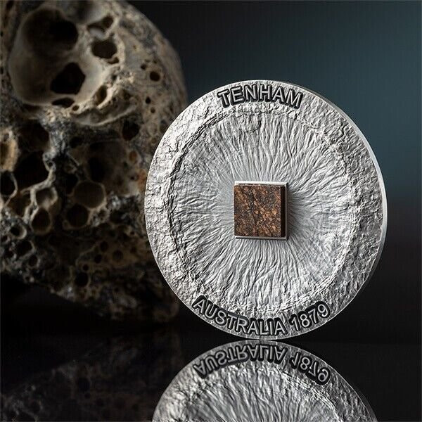 2022 - Tenham Meteorite Geography 50 g Antique finish Silver Coin CFA Cameroon