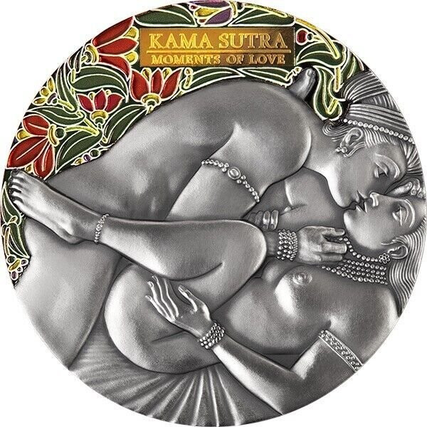 2022 - Kama Sutra IV Moments of Love 3 oz Antique finish Silver Coin CFA Cameroon