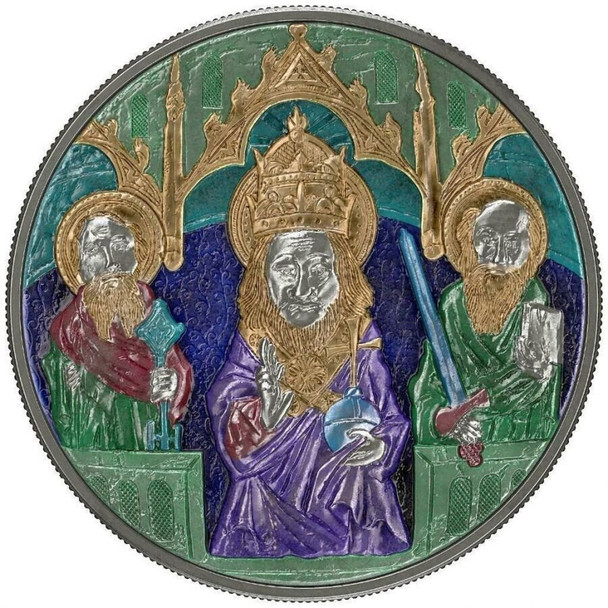 2014 - 2 Oz Silver Coin $5 World Heritage - God the Father Religious Coin PAMP 999