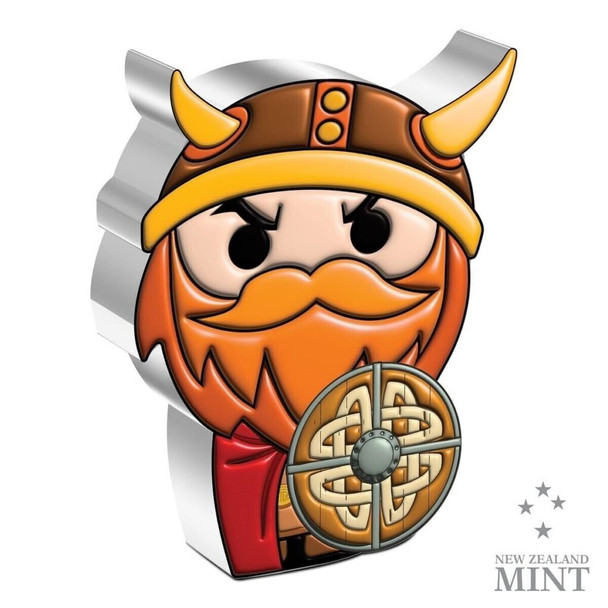2022 Niue Warriors of History Viking 1 oz. Silver Proof Chibi Coin