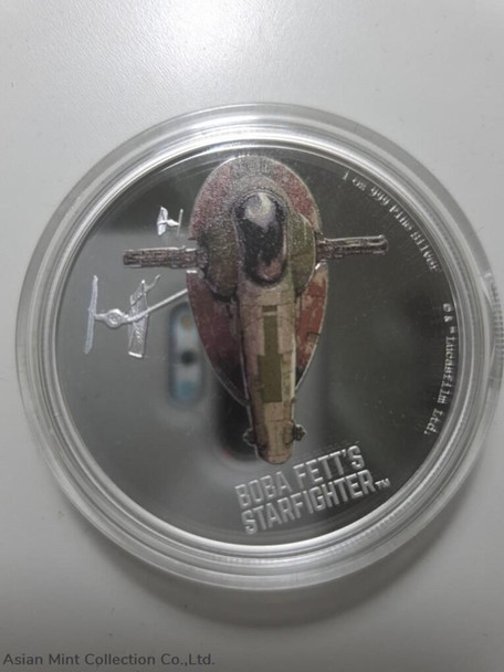 2022 Star WarsT: Boba Fett's Starfighter 1oz Silver $2 Niue Coin