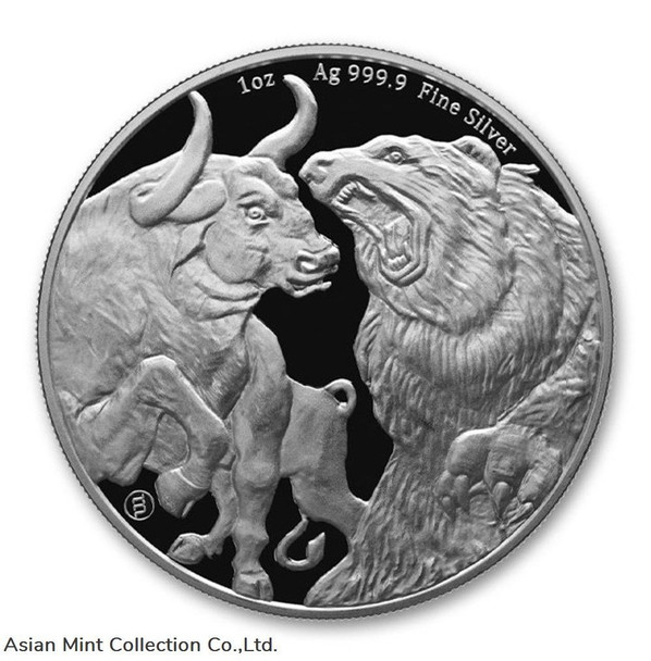 2022 1 oz $5 NZD Tokelau Silver Bull & Bear Coin BU