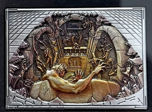 2022 - HELL 3D Pavement Illusions Street Art 1 Oz Silver Niue