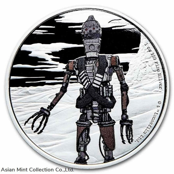 2021 - 1 OZ Silver Proof Coin- Mandalorian Assassin Droid IG-11