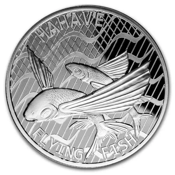 2020 - 1 oz $5 NZD Tokelau Silver Flying Fish Hahave Coin BU