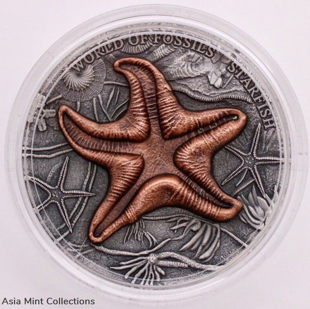 2019 - STARFISH World of Fossils 2 Oz Silver Coin 2$ Niue
