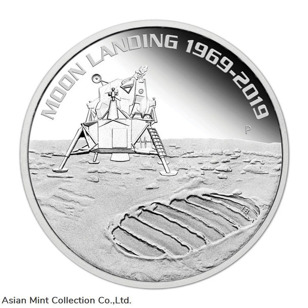 2019 - 1 oz 50th Anniversary 1969-2019 Moon Landing BU Silver Coin