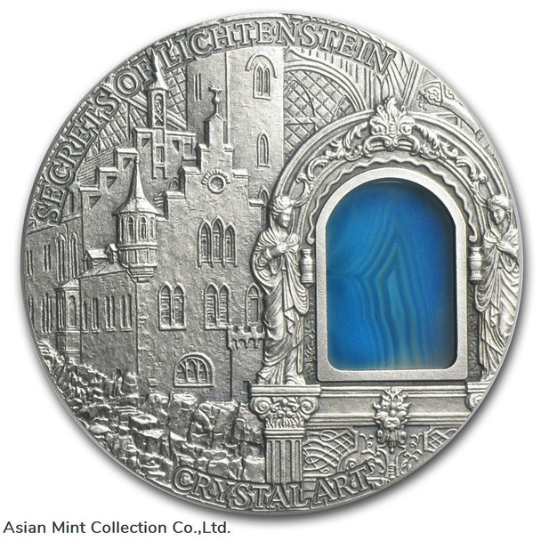 2012 - SECRET OF LICHTENSTEIN $2 series CRYSTAL ART 2oz Silver coin