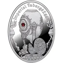 2012 - Niue $1 Cockerel Egg - Imperial Faberge Eggs Proof Silver Coin