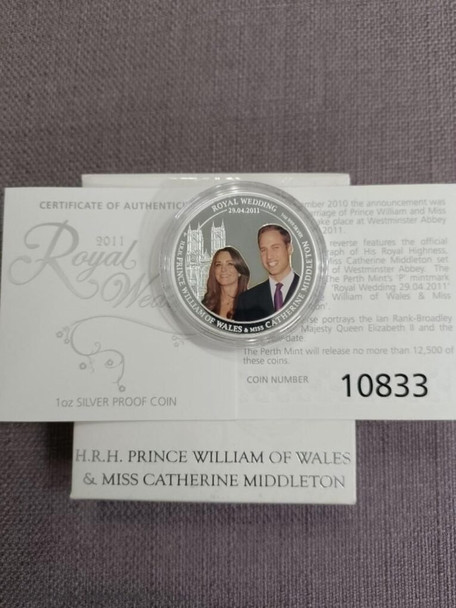 2011 Royal Wedding 1oz silver proof coin