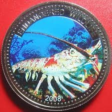 2008 - Palau Endangered Wildlife Spiny Lobster $1 Proof Crown Color