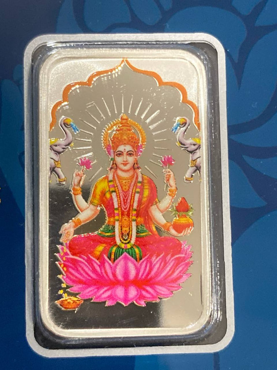 MMTC-PAMP Lakshmi 20 grams colorized silver bar
