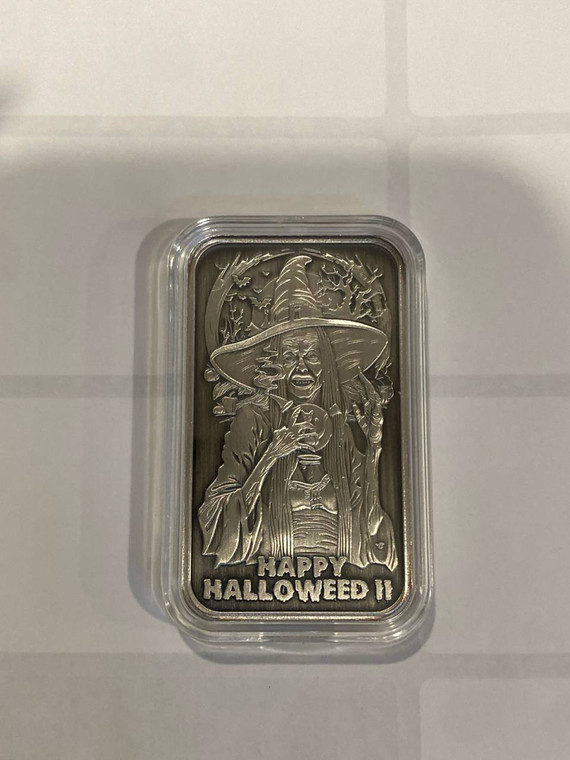 2021 1 oz Silver Art Bar Happy Halloweed II