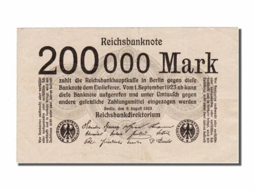 1923 GERMAN 200 000 MARK BANKNOTE-VERY GOOD