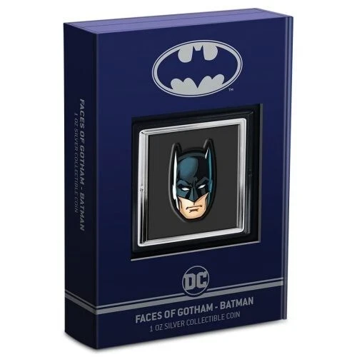 BATMAN FACES OF GOTHAM – 2022 1 oz Pure Silver Proof Special Shaped Coin – Niue