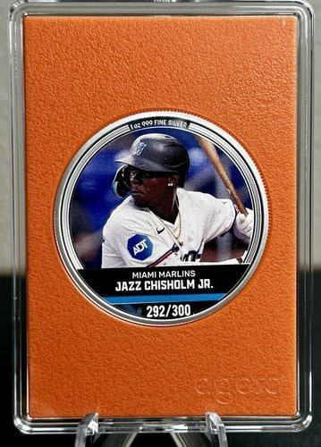 2024 Agoro MLB Sports Trading Coin JAZZ CHISHOLM JR. #292 Topaz Mint 1oz Silver