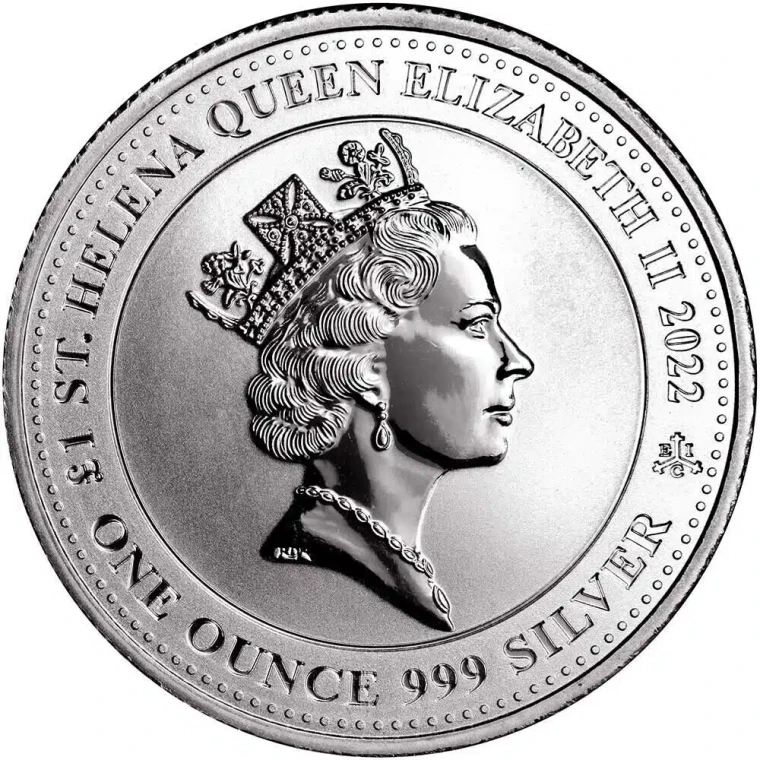 2022 St. Helena Pegasus "Jennie Norris" 1 oz Silver £1 BU Coin in capsule