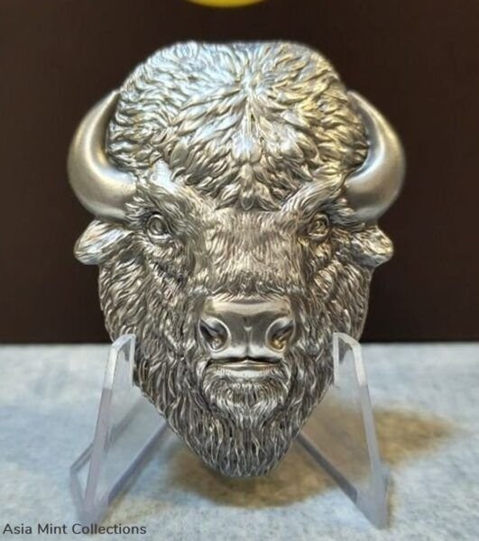 2017 Cook Islands $10 American Buffalo Silver Antique Finish Coin - (Low Mintage of 250)