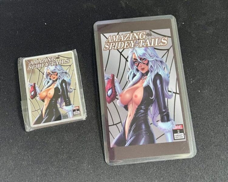 Amazing Spiderman Tails Marvel Exotic Comics 1 oz .999 Silver Bar Sexy Black Cat