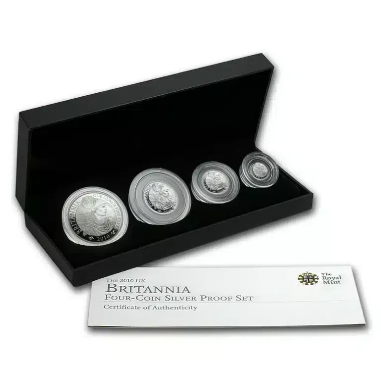2010 UK Britannia Four-Coin Silver Proof Set