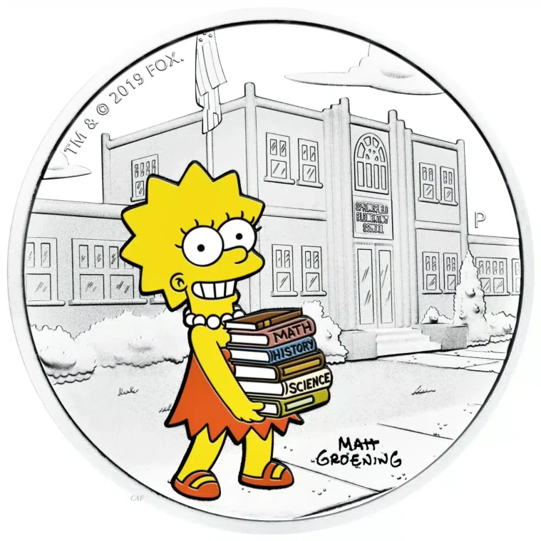 2019 The Simpsons Lisa Simpson 1oz $1 Silver Proof Coin