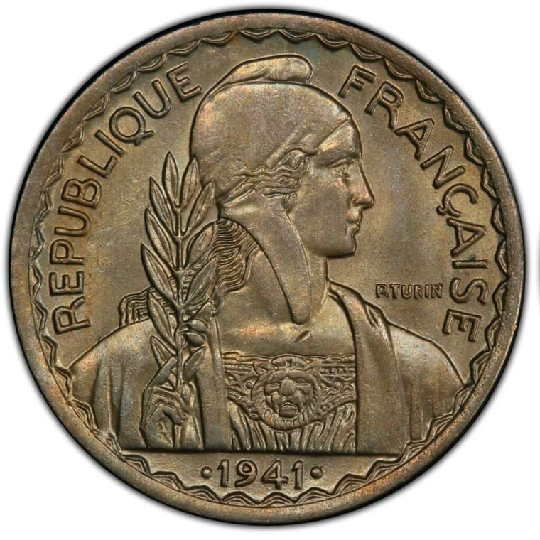 1941 - 20 cents Republique Francaise Coin physical France No Show Mint