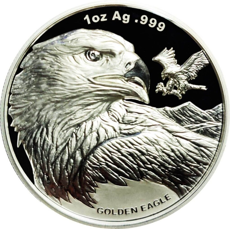 2023 - Golden Eagle 1 oz Silver 999 2 Dollar Samoa PL / Prooflike Silver Coin
