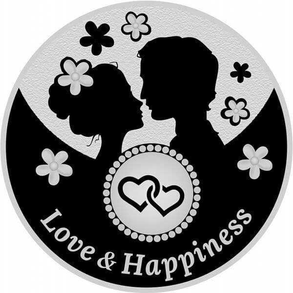 2019 - Love and Happiness Proof Silver Coin 500 Francs CFA Cameroon physical World Coins Mint of Poland